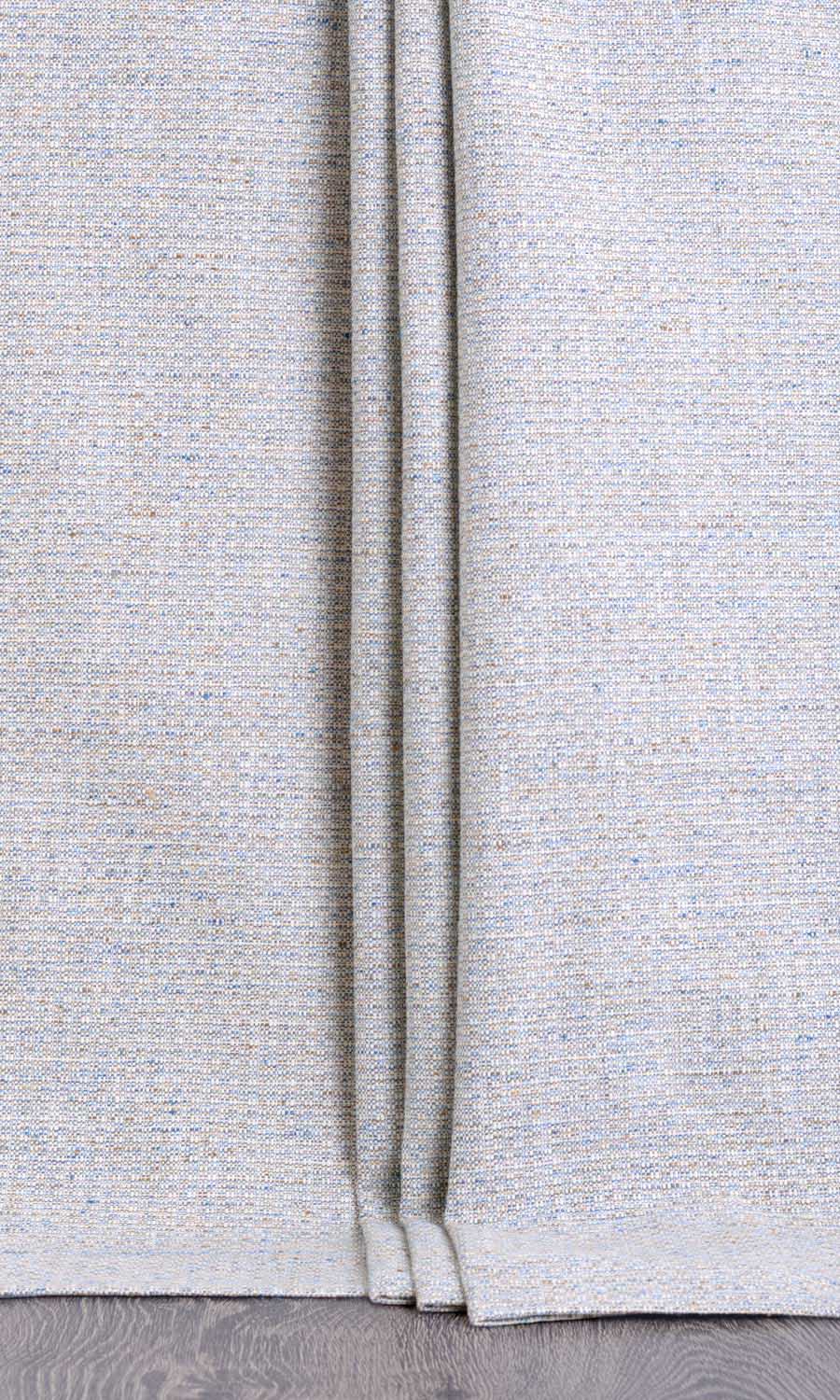Textured Poly-Cotton Any Size Style Curtains (Gray/ White)