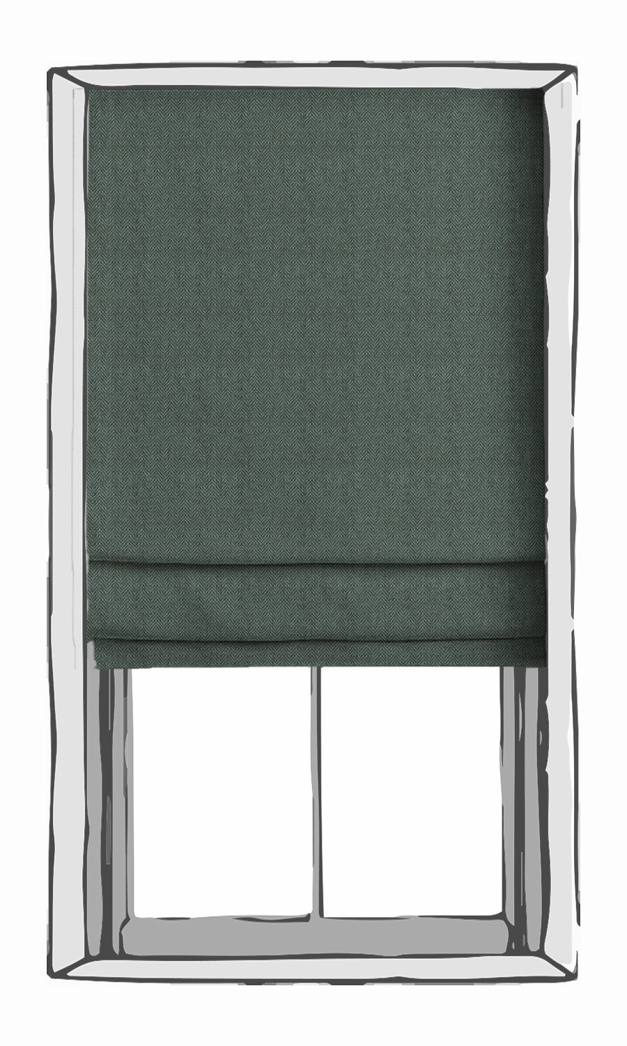 Herringbone Textured Window Curtains for Living, Bedroom, Kitchen, Bathroom (Blue)