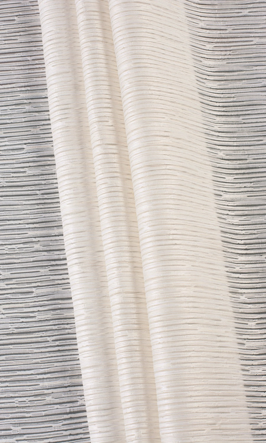 Striped Sheer Any Size Style Curtains (Cream)