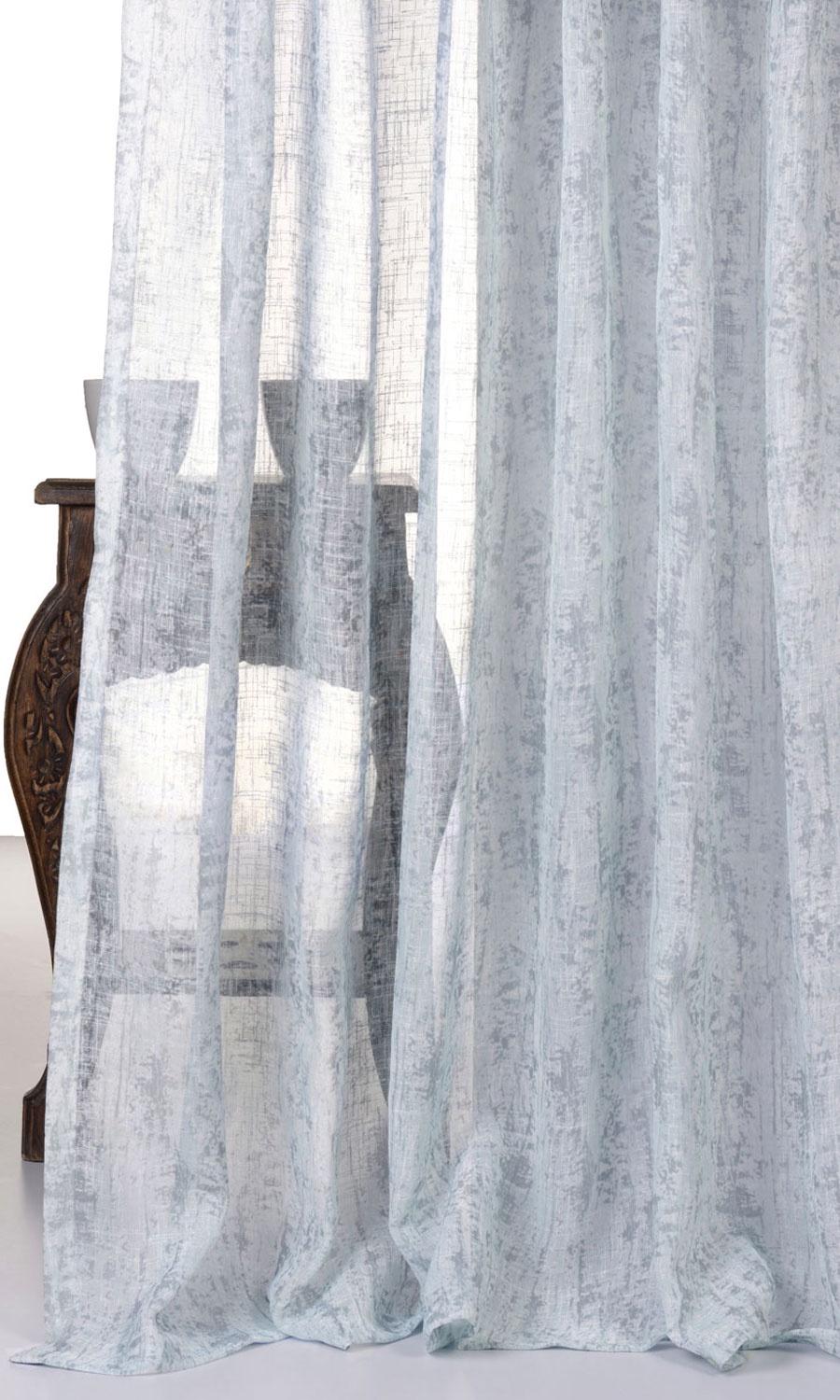 Textured Sheer Any Size Style Curtains (Blue)