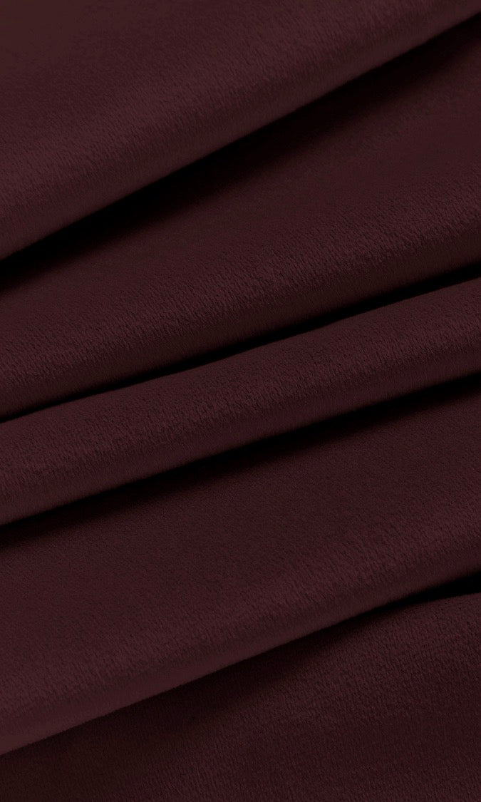 Velvet Pinch Pleat, Rod Pocket, Eyelet Curtains (Deep Burgundy Red)