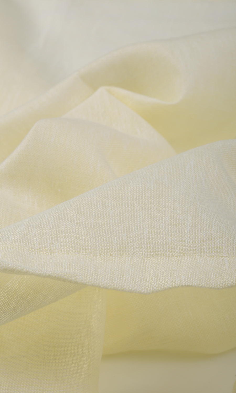 Linen Sheer Curtain Panels for Living, Bedroom, Kitchen, Bathroom (Warm Ivory/ Pale Yellow)