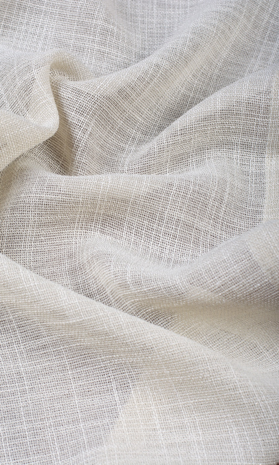 Textured Sheer Custom Curtains (Parchment White/ Greige)