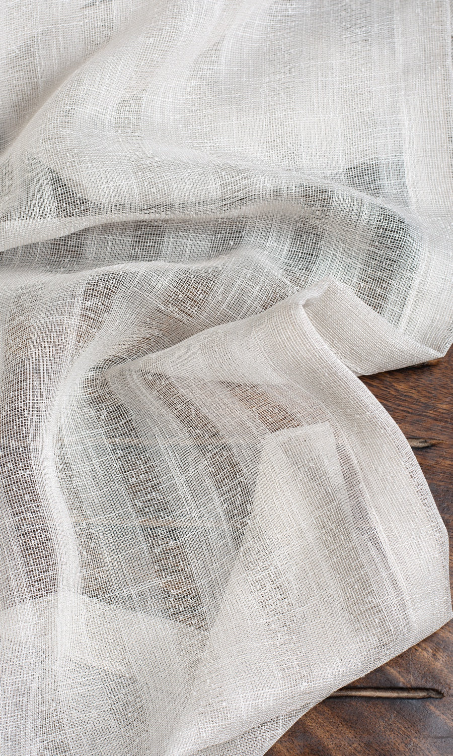 Striped Sheer Curtain Panels for Living, Bedroom, Kitchen, Bathroom (White/ Cream)