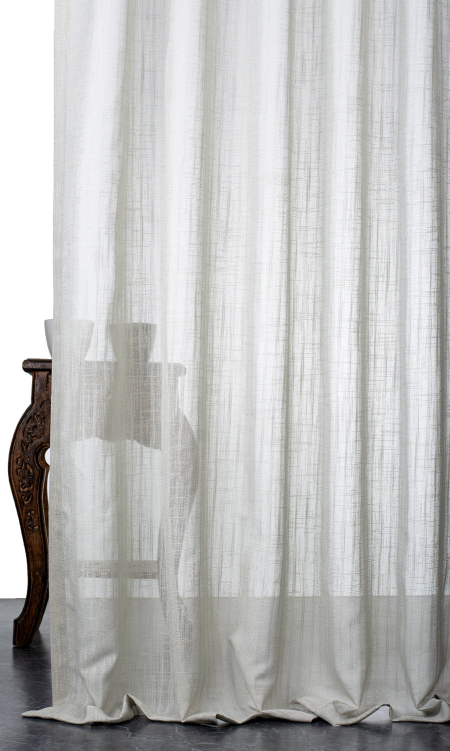 Plain Sheer Pinch Pleat, Rod Pocket, Eyelet Curtains (Light Grey)