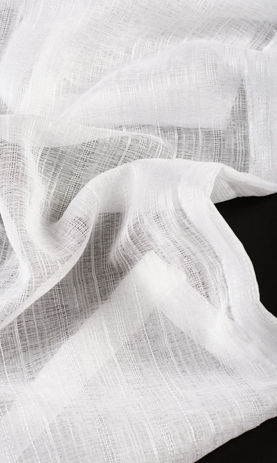 Textured Sheer Curtains / Drapes / Window Drapery Panels (White)