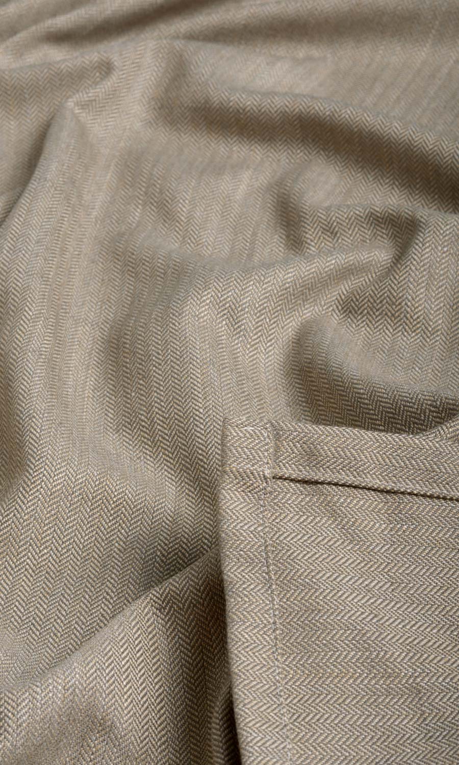 Herringbone Textured Any Size Style Curtains (Mocha Brown)