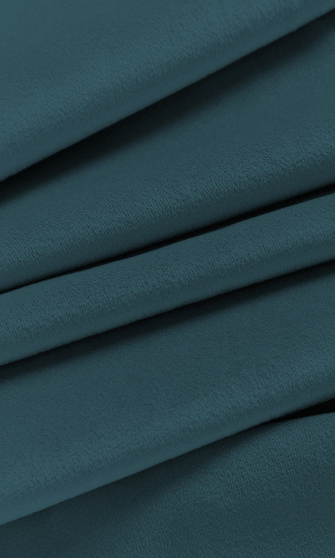 Velvet Window Curtains (Steel Blue)