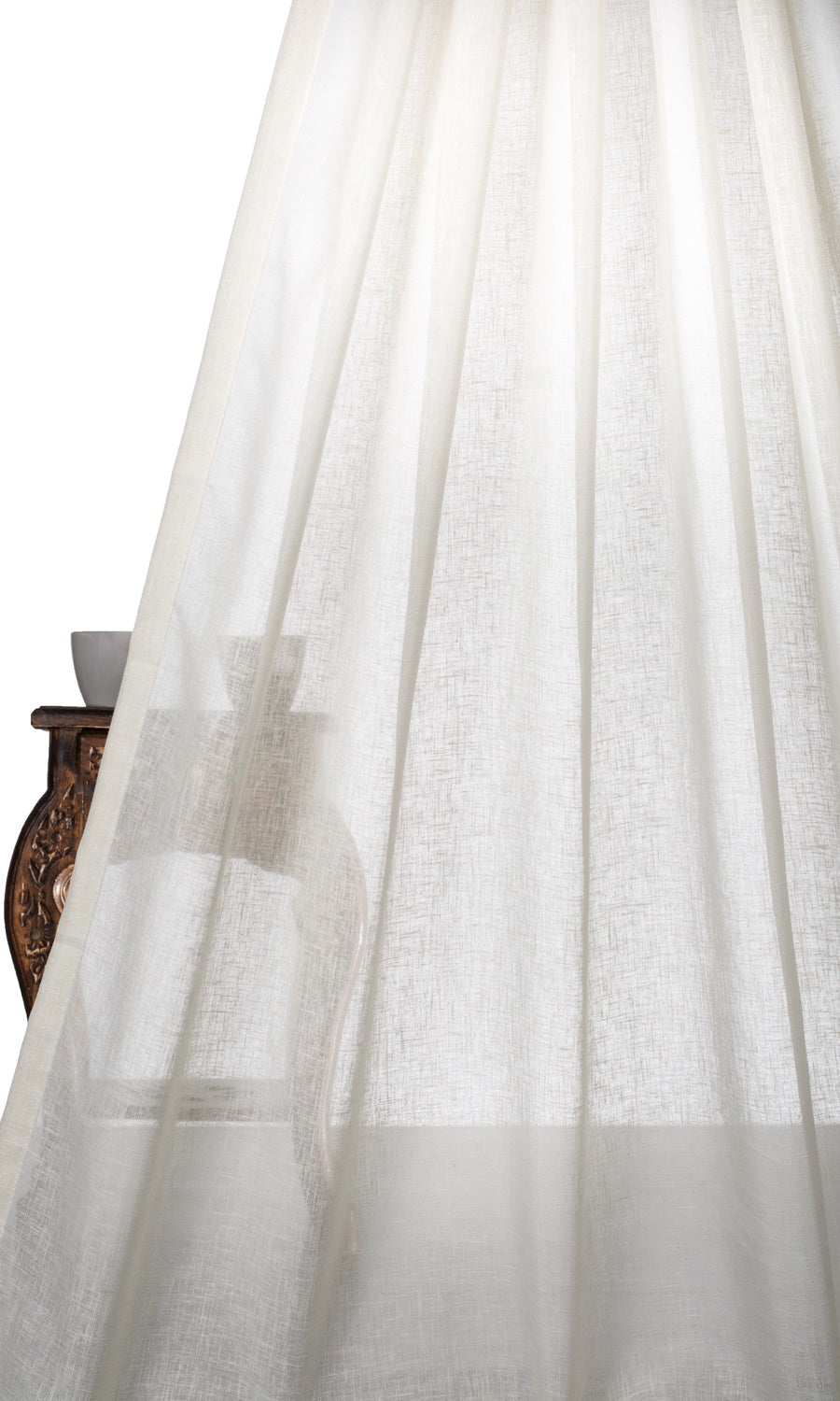 Sheer Window Curtains for Living, Bedroom, Kitchen, Bathroom (Cream/ Milky White)