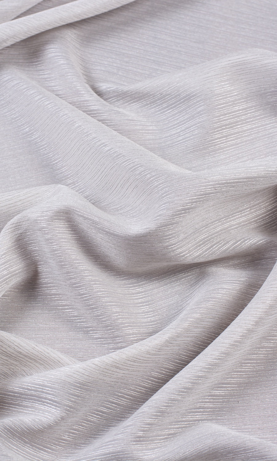 Striped Semi-Sheer Curtains / Drapes / Window Drapery Panels (Silver Grey)