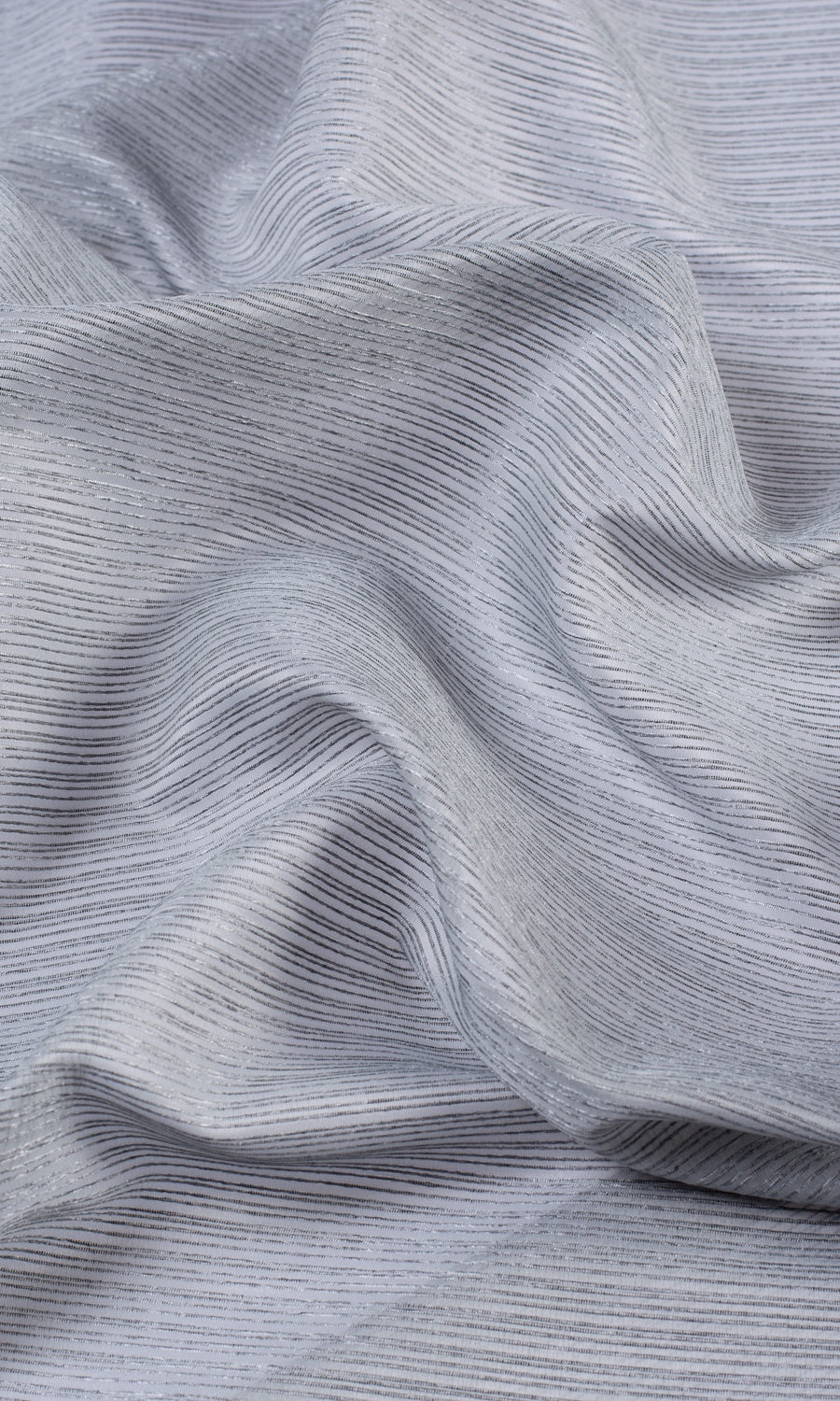 Striped Sheer Any Size Style Curtains (Silver Grey)