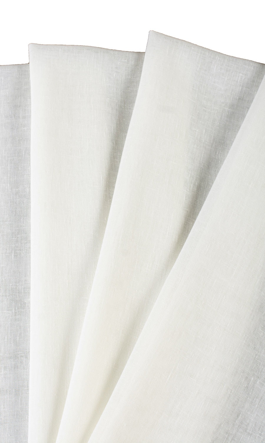 Plain Linen-Texture Sheer Curtains / Drapes / Window Drapery Panels (White)