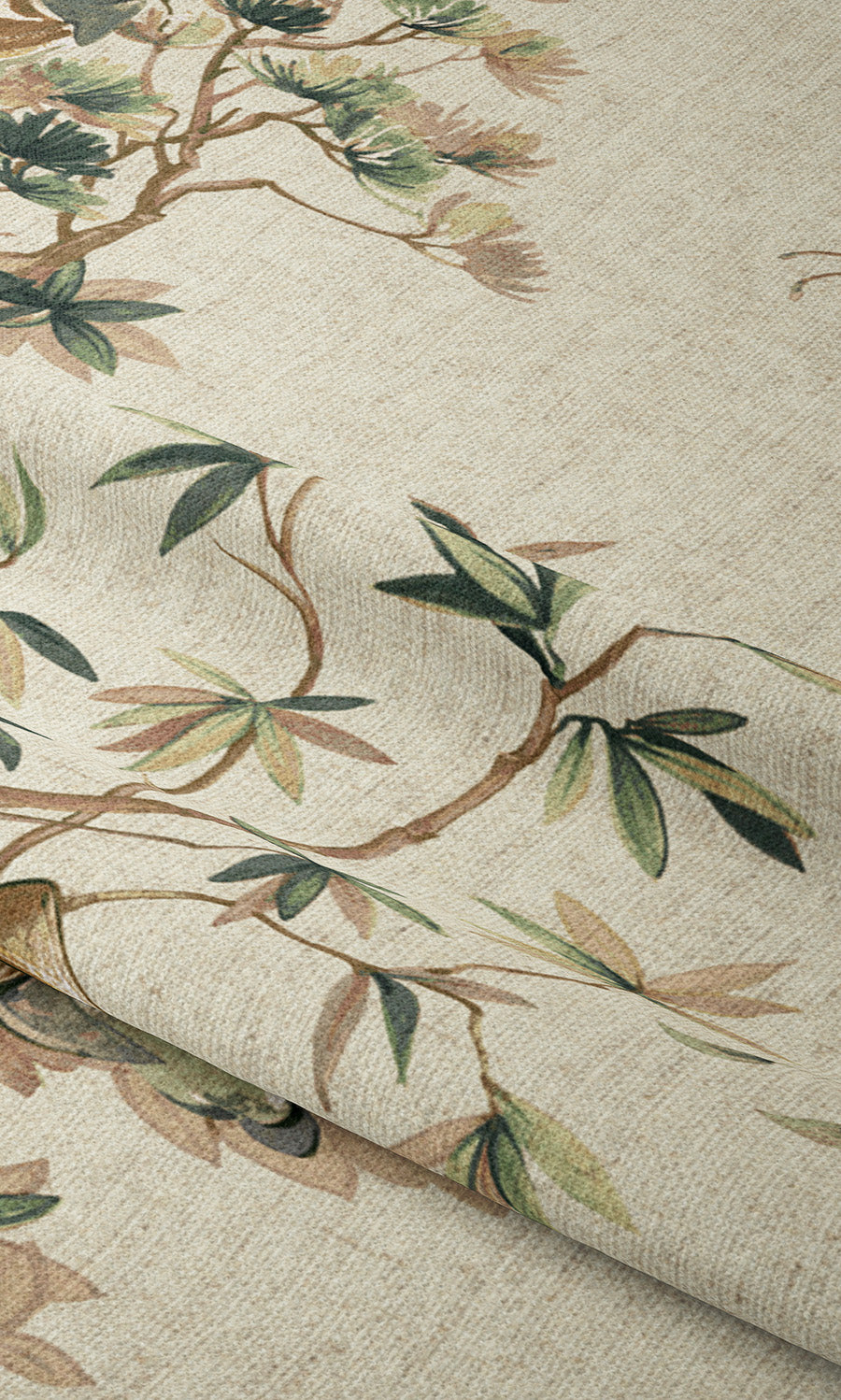 Chinoiserie Floral Window Curtains (Cream/ Pale Green) Extra Long Short Wide