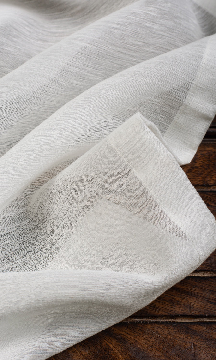 Plain Sheer Pinch Pleat, Rod Pocket, Eyelet Curtains (White)