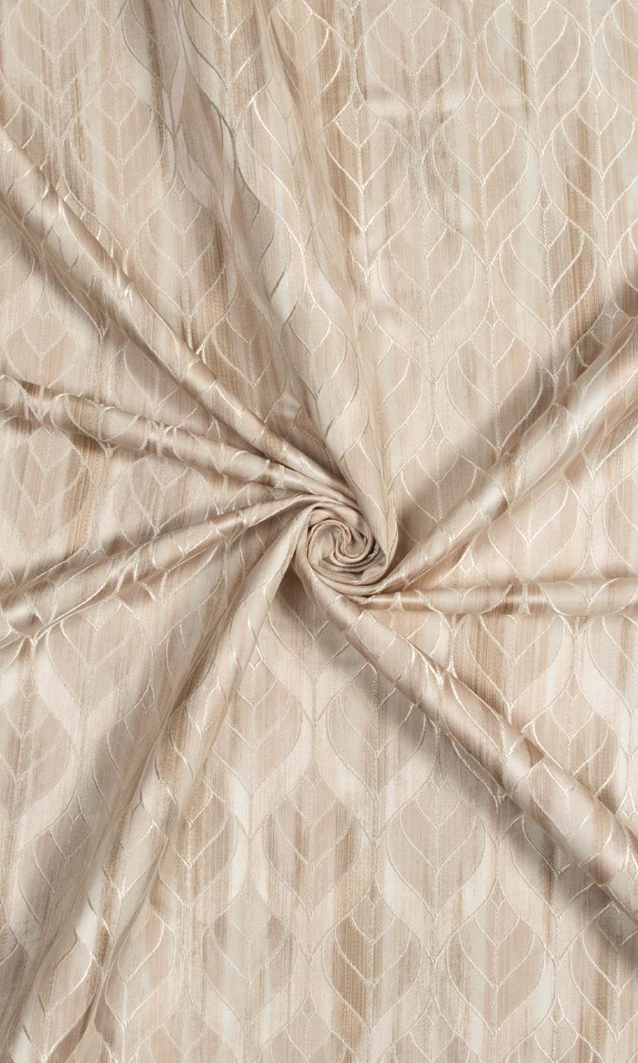Petal Patterned Window Curtains for Living, Bedroom, Kitchen, Bathroom (Pale Beige/Brown)