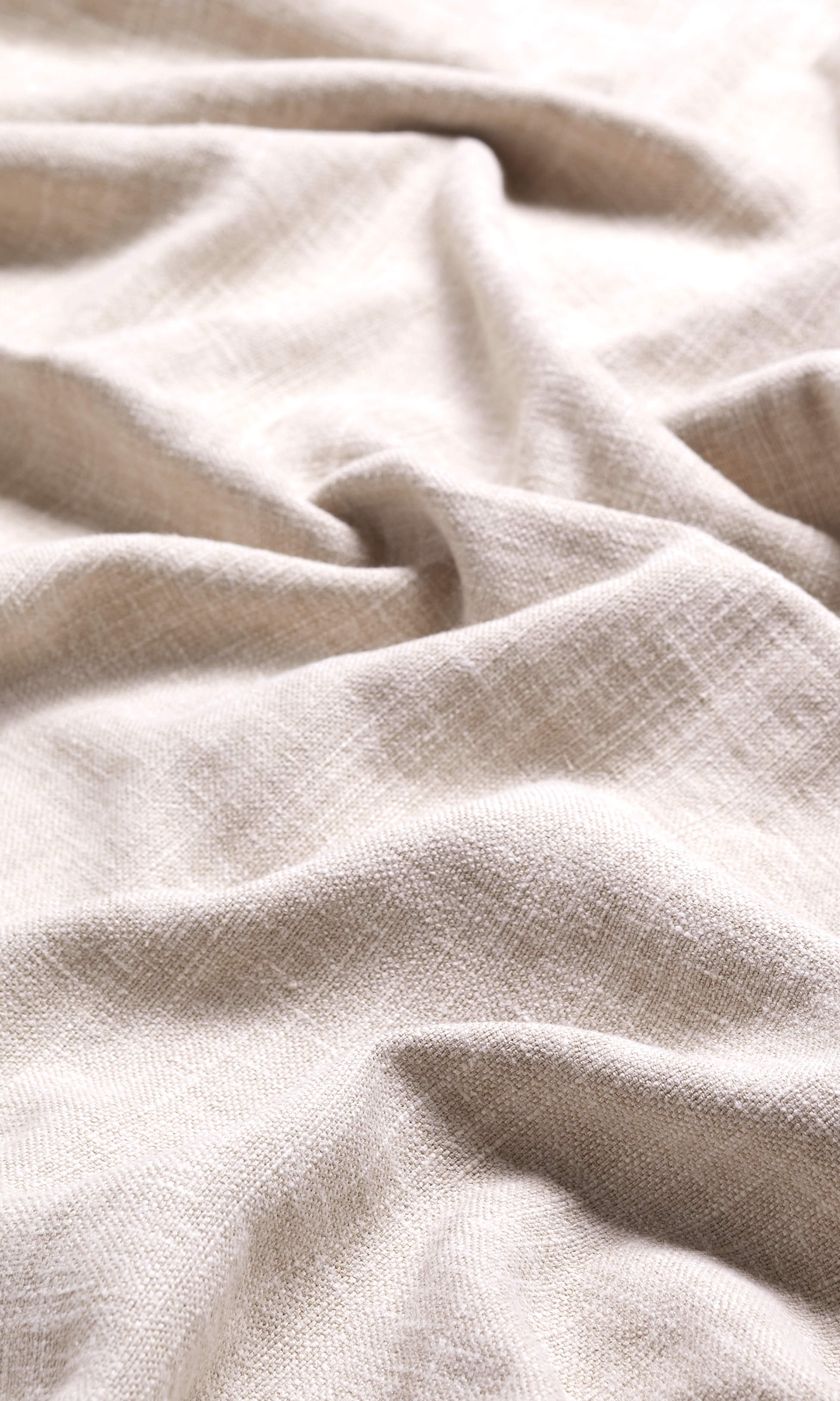 Linen-Cotton Blend  Pinch Pleat, Rod Pocket, Eyelet Curtains (Cream/ Beige)