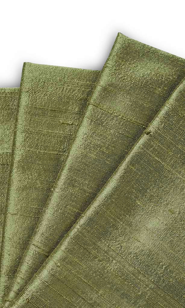 Dupioni Silk Drapes for Living, Bedroom, Kitchen, Bathroom (Moss Green)