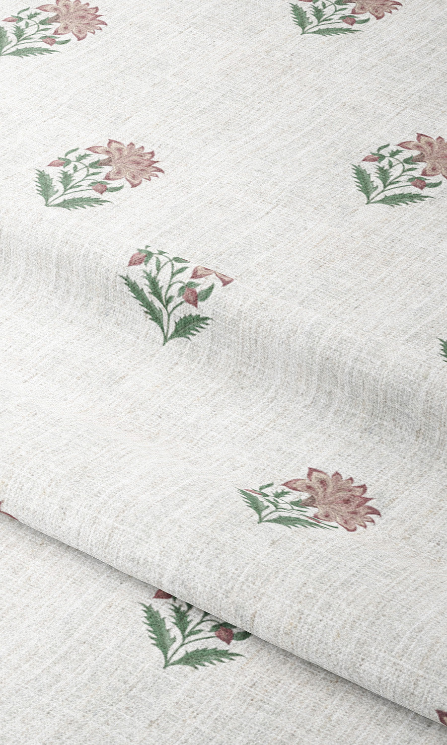 Floral Block Print Shades (Cream/ Pink/ Green) Extra Long Short Wide