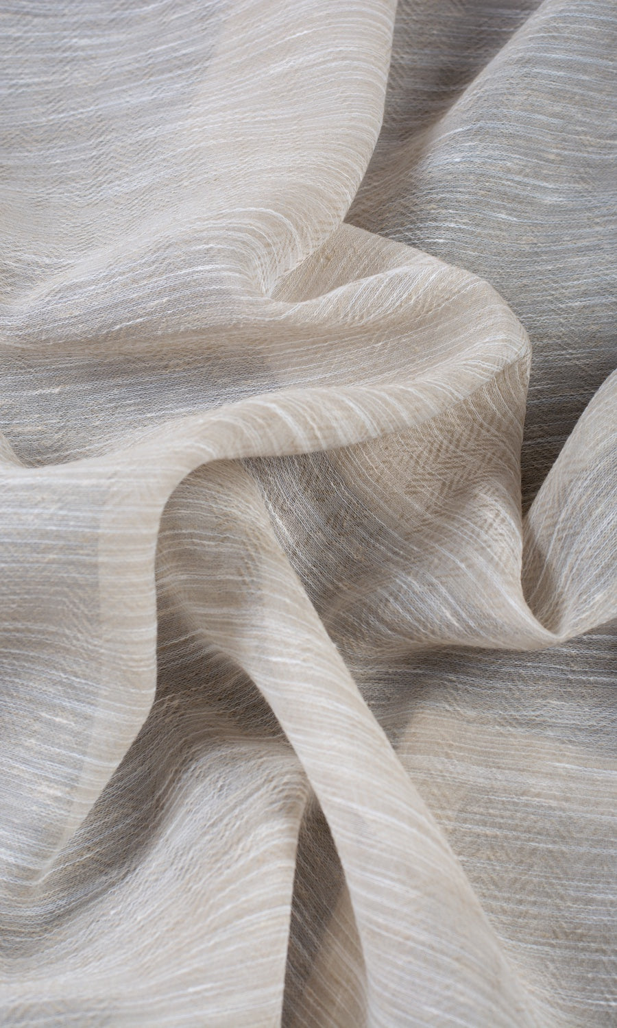 Textured Sheer Curtains / Drapes / Window Drapery Panels (Greige/ Cream)