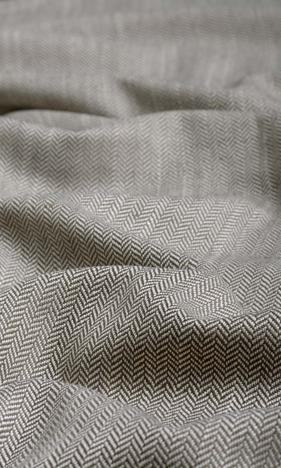 Herringbone Textured Window Curtains (Grey) Extra Long Short Wide