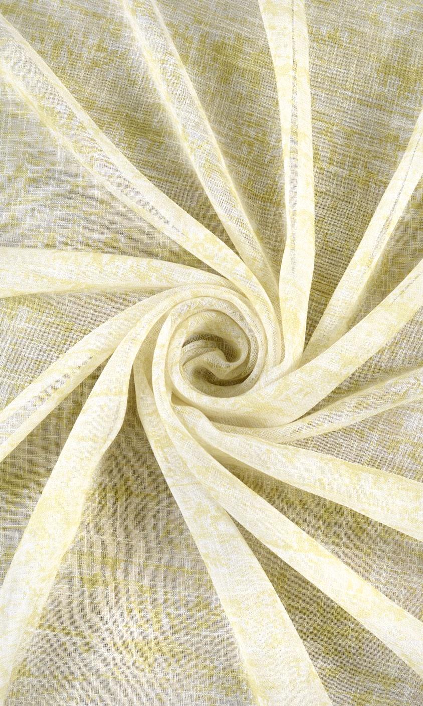 Textured Sheer Curtains / Drapes / Window Drapery Panels (Yellow-Green)