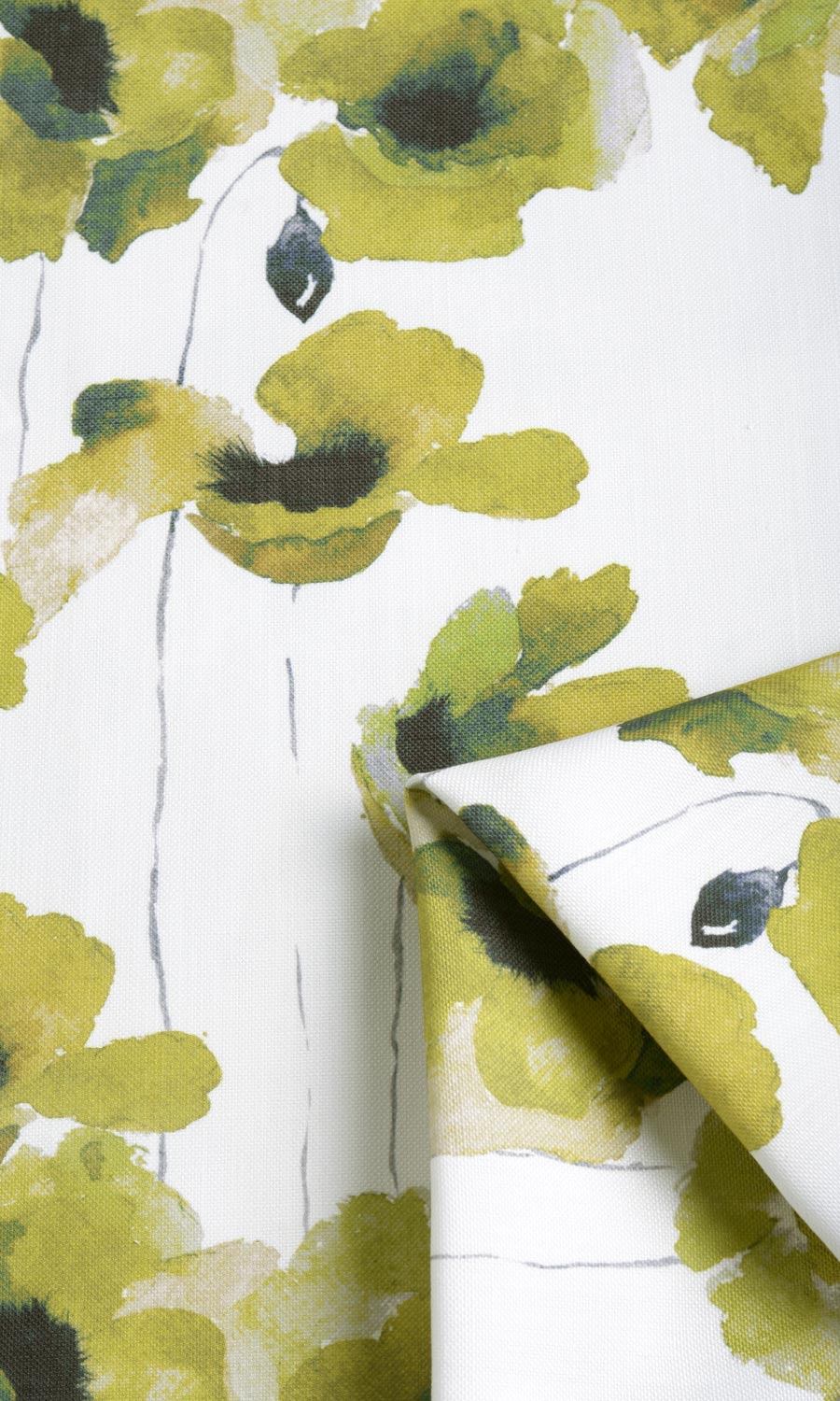 Water Lilies Floral Pinch Pleat, Rod Pocket, Eyelet Curtains (Yellow/ Green)