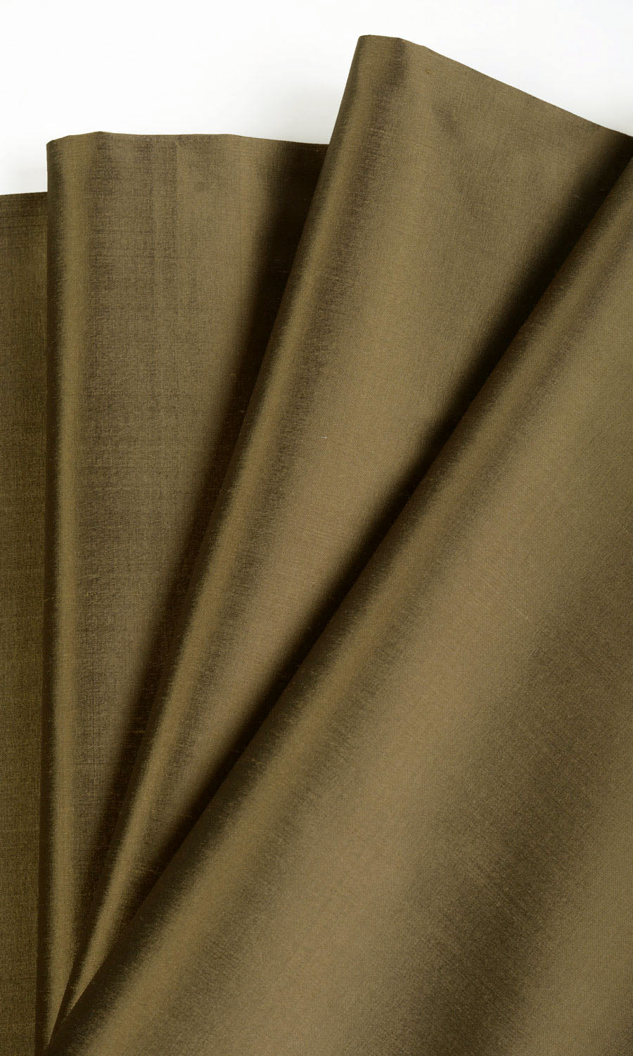 Shantung Silk Window Curtains (Dark Olive Green) Extra Long Short Wide
