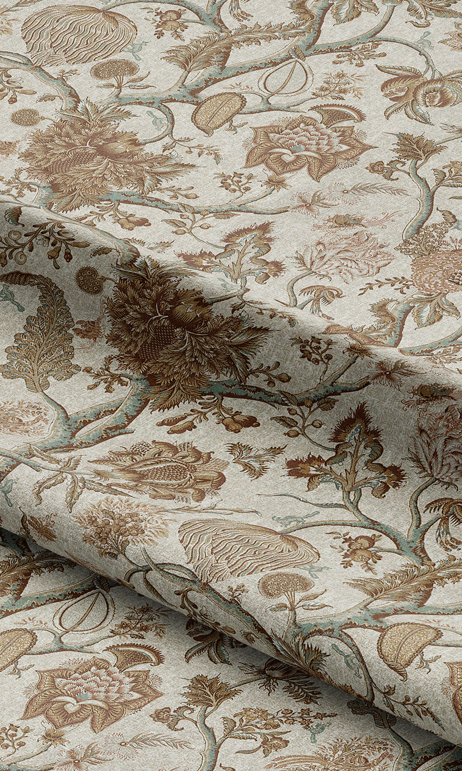 Floral Roman Shades (Burnt Orange/ Powder Blue) Extra Long Short Wide