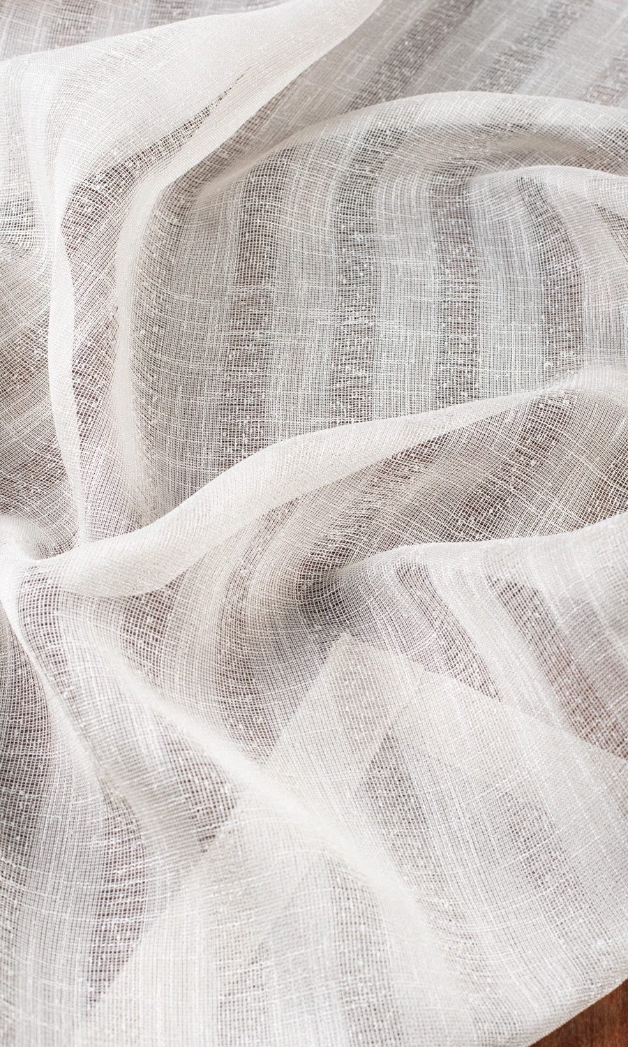 Striped Sheer Curtains / Drapes / Window Drapery Panels (White/ Cream)