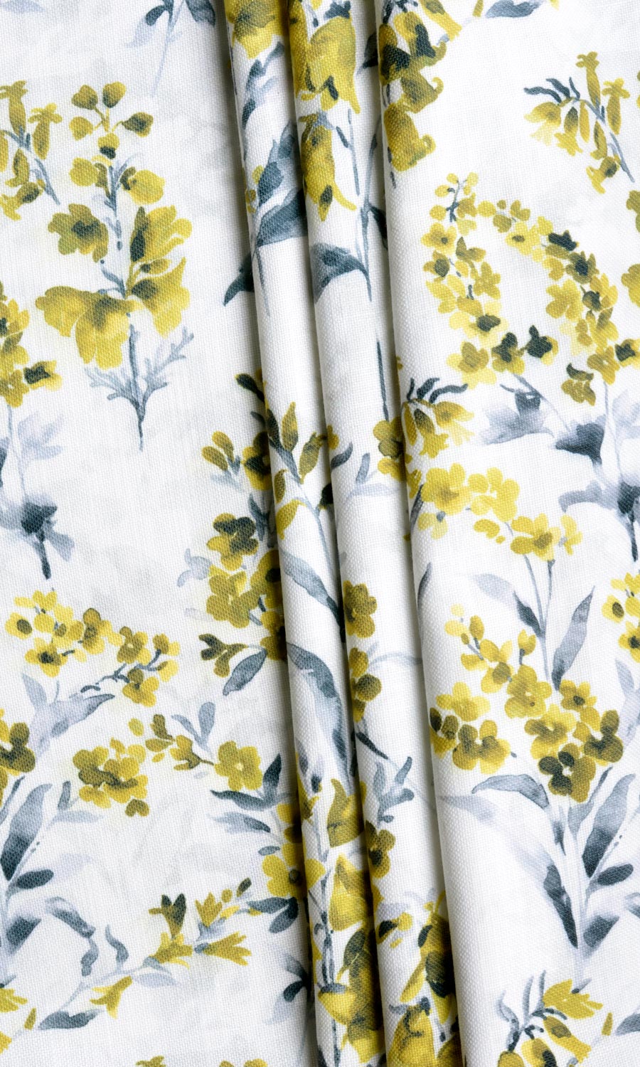 Floral Print Curtains / Drapes / Window Drapery Panels (Yellow/ Gray)