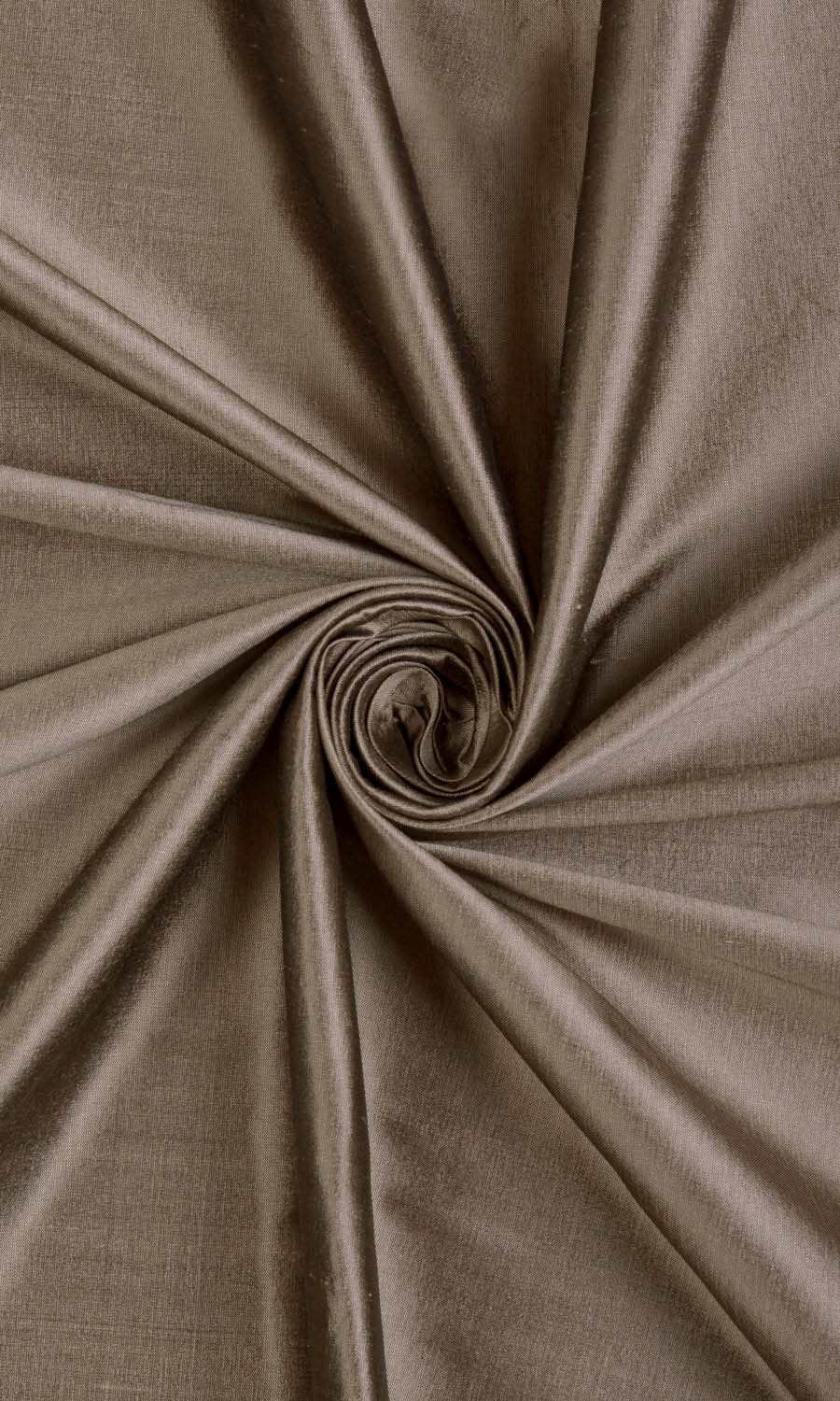 Shantung Silk Curtain Panels (Mocha Brown)
