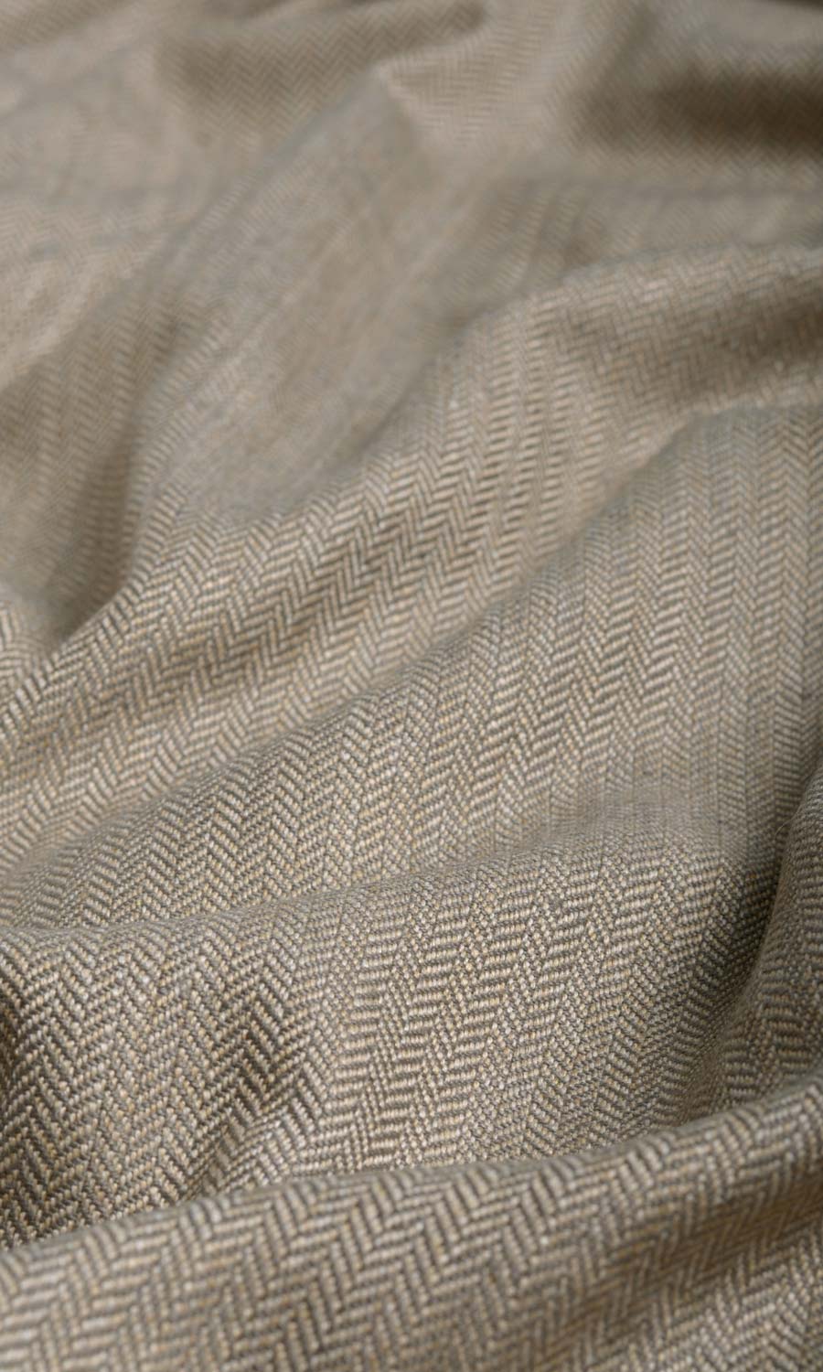 Herringbone Textured Custom Curtains (Mocha Brown)