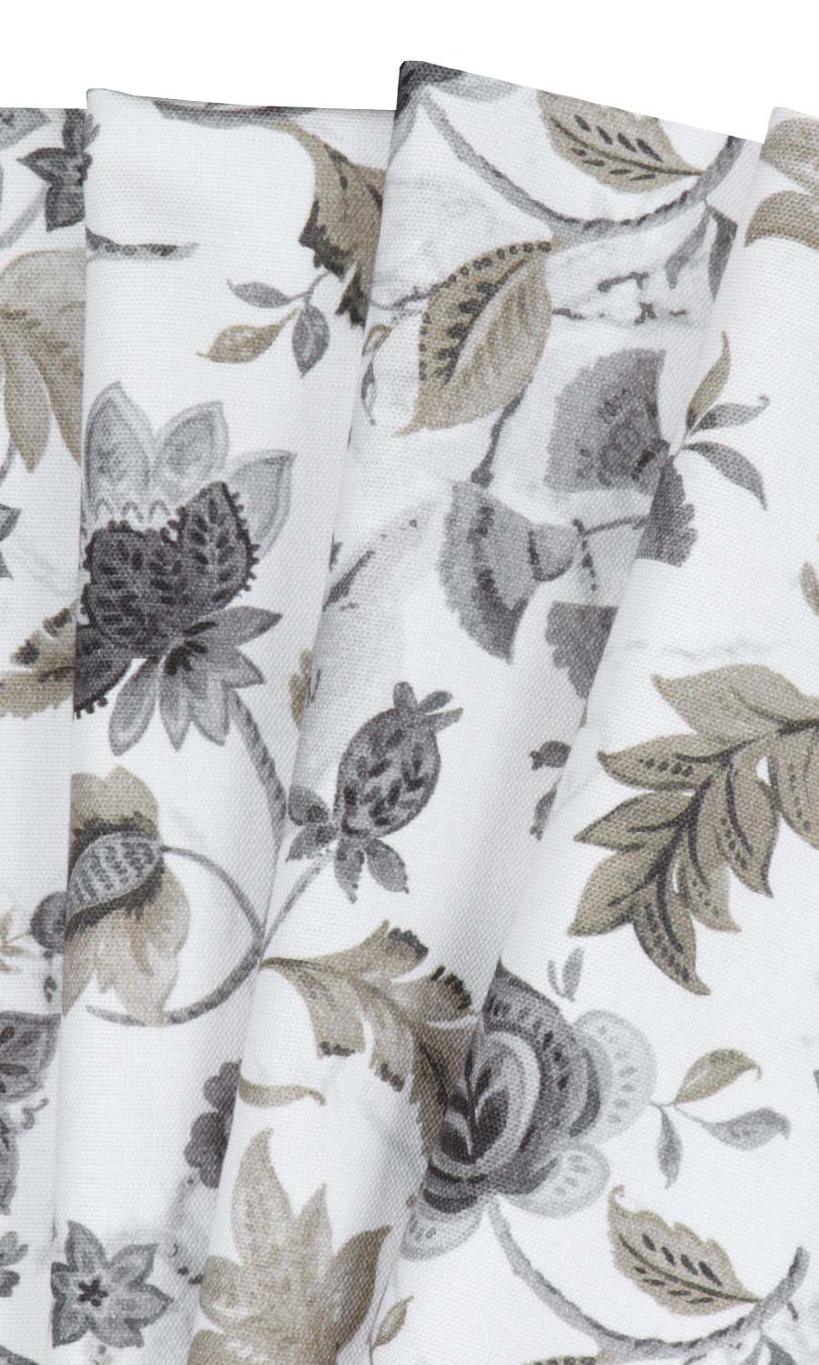 Floral Cotton Curtains / Drapes / Window Drapery Panels (White/ Grey/ Beige)