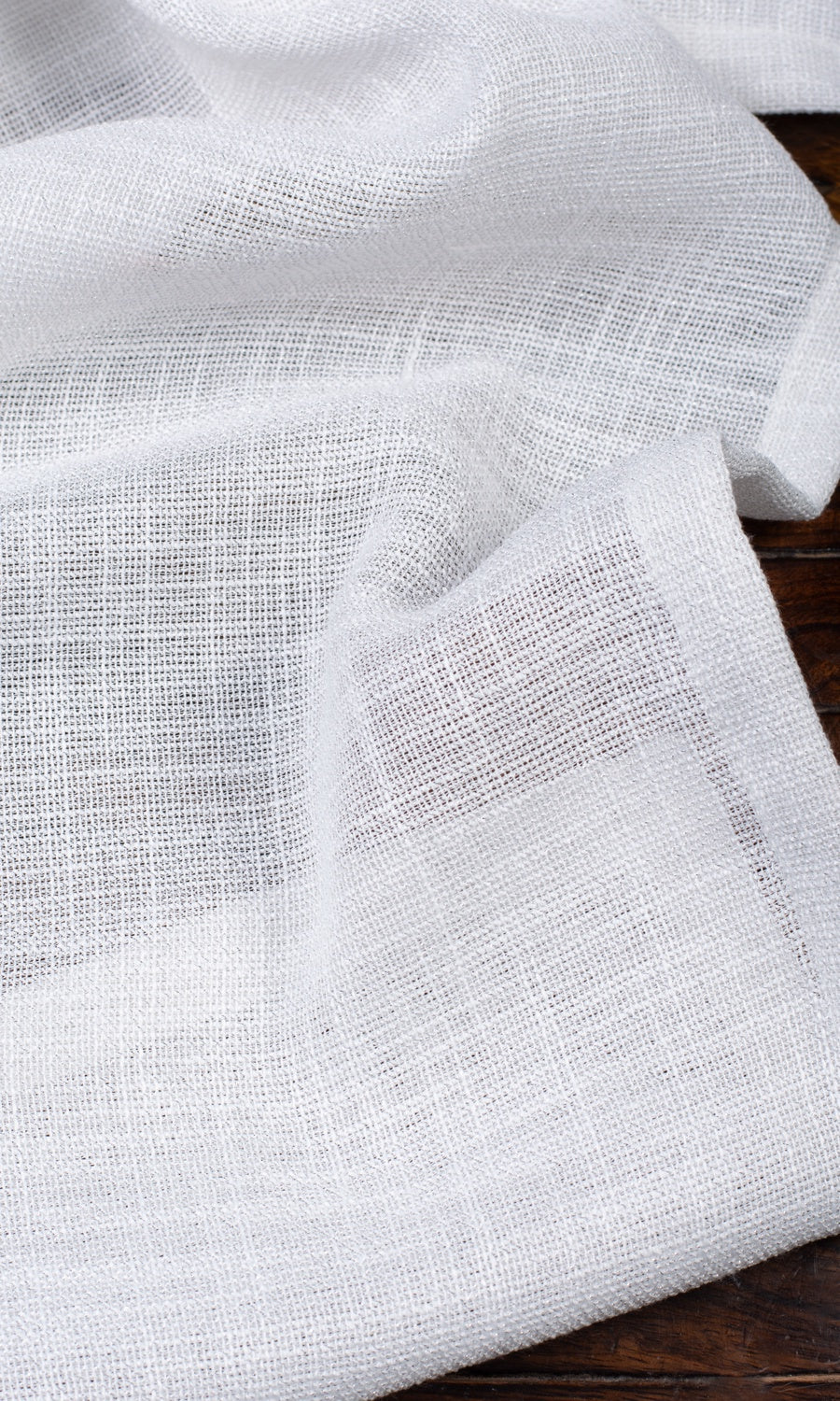 Textured Sheer Window Curtains (Porcelain White)