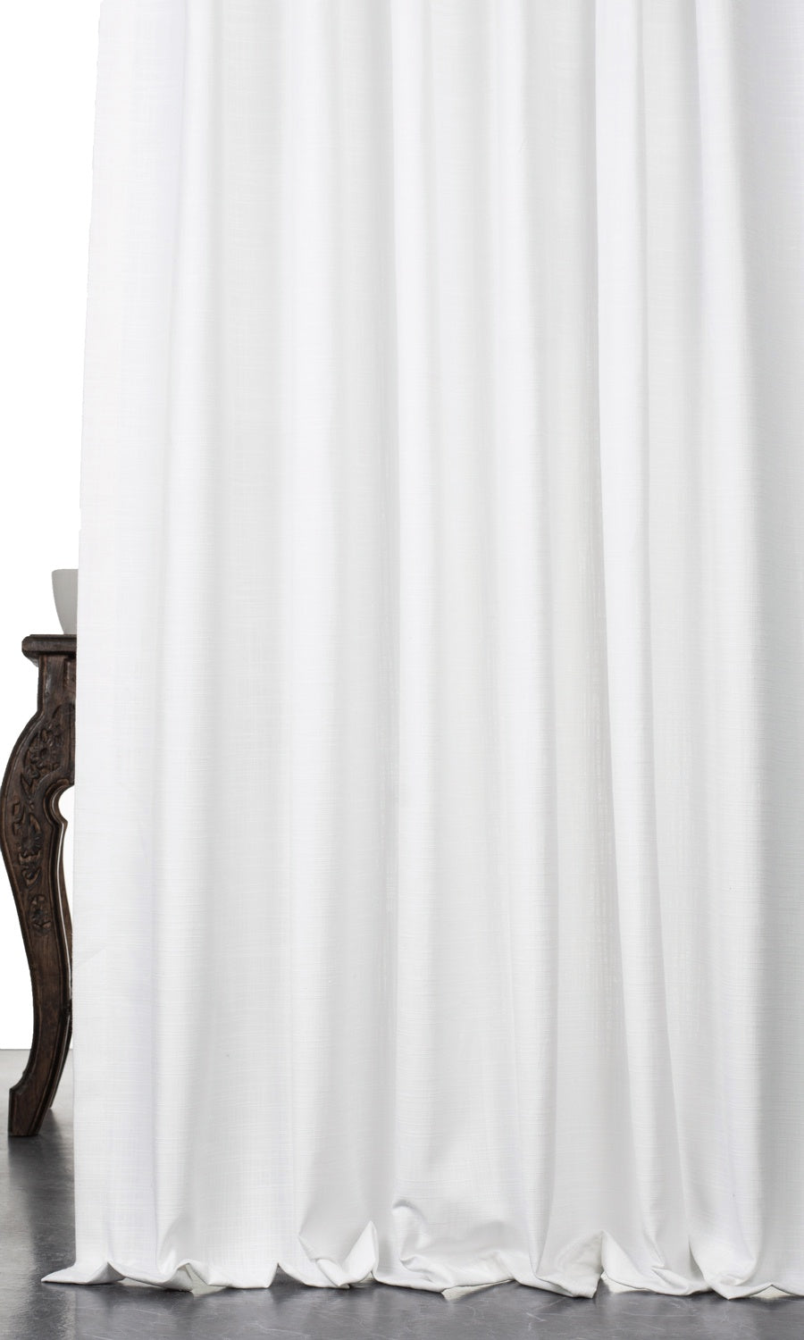 Linen-Texture Curtain Panels for Living, Bedroom, Kitchen, Bathroom (White)