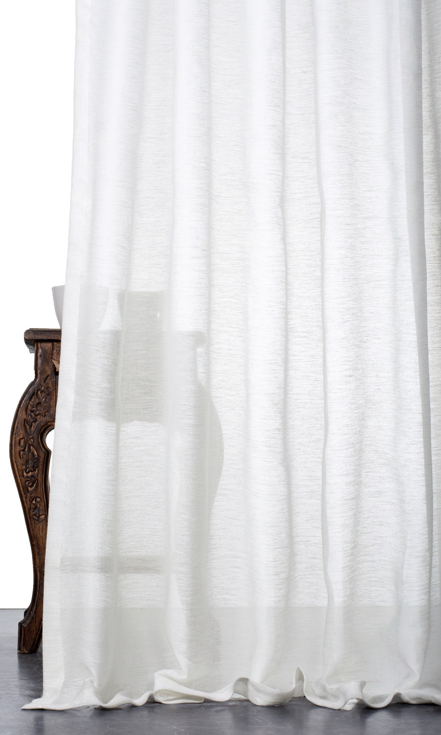 Plain Sheer Window Curtains (White) Extra Long Short Wide