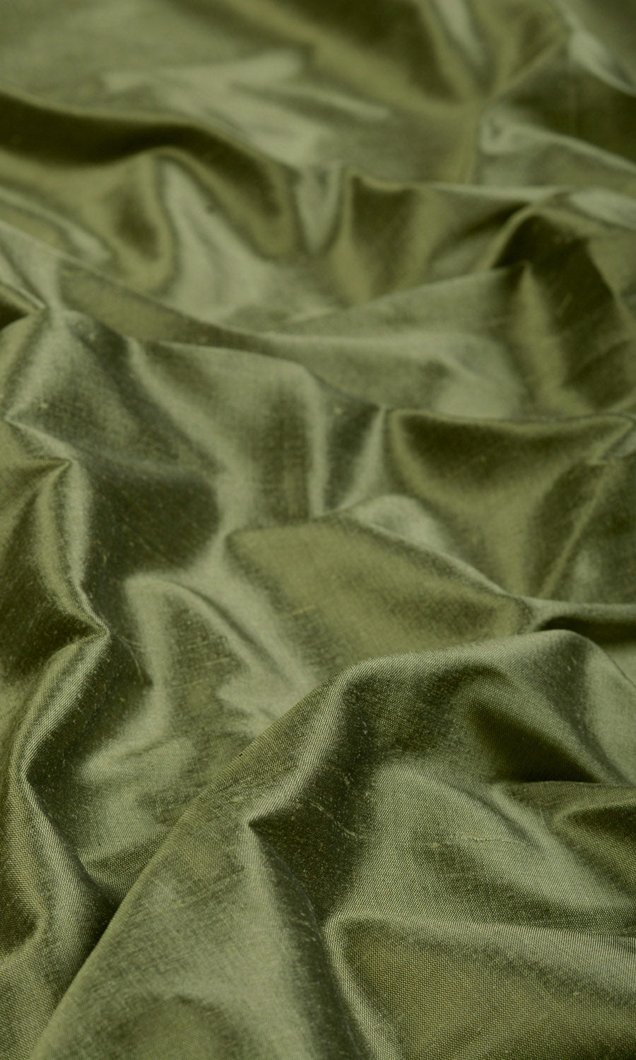 Shantung Silk Pinch Pleat, Rod Pocket, Eyelet Curtains (Olive Green)