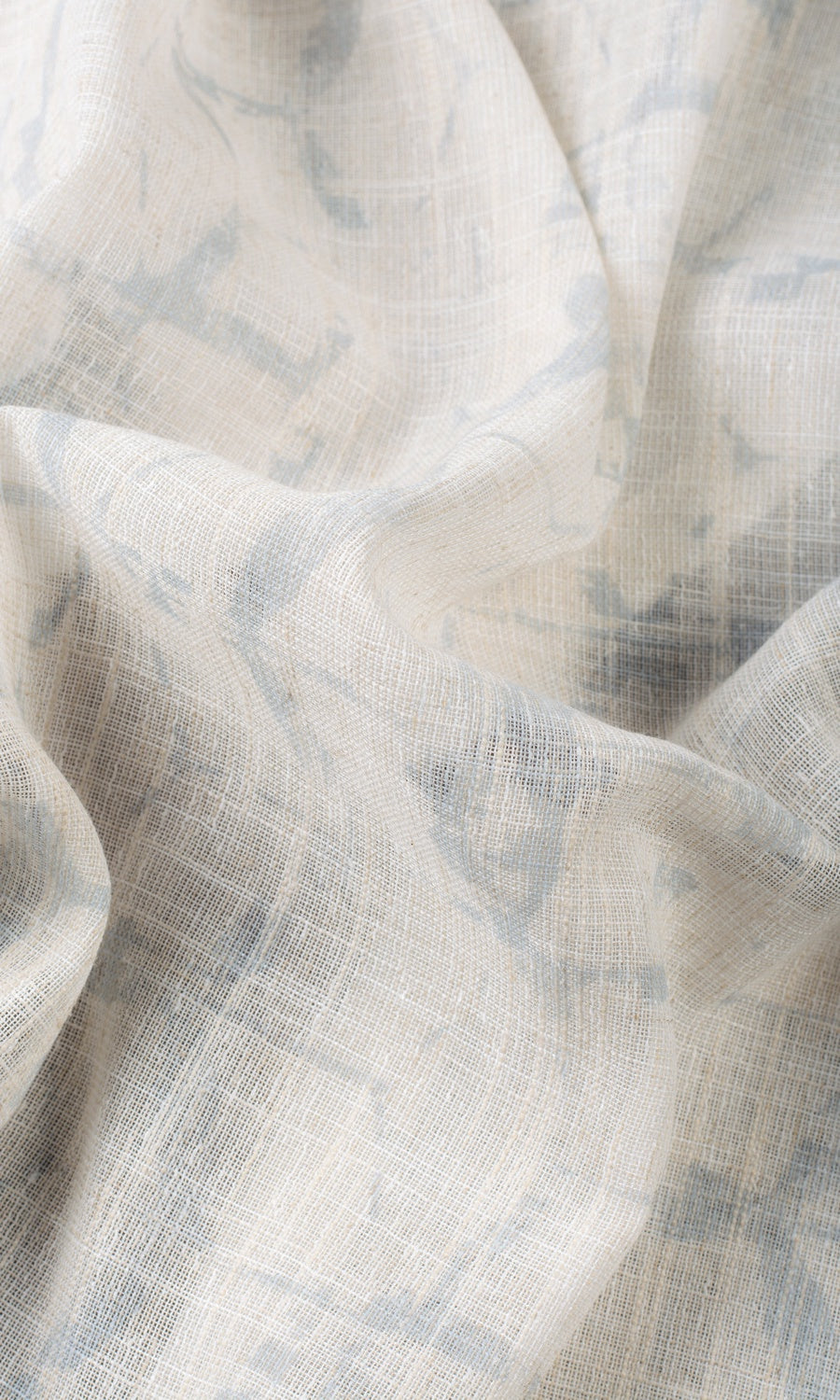 Self-Patterned Sheer Pinch Pleat, Rod Pocket, Eyelet Curtains (Cream/ Grey)