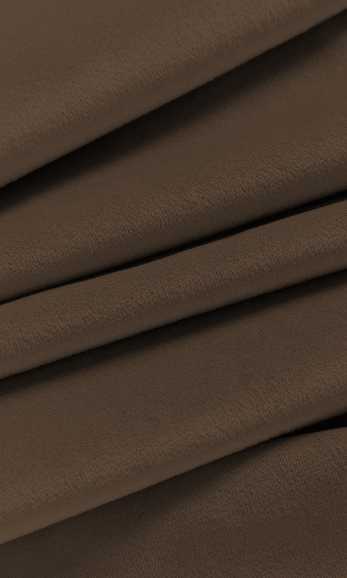 Velvet Window Curtains (Deep Coffee Brown)