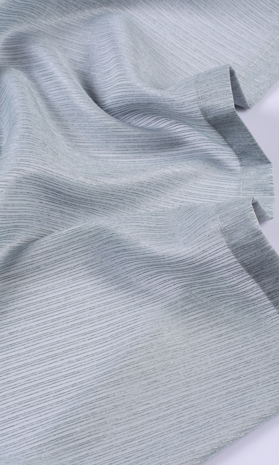Striped Sheer Any Size Style Curtains (Periwinkle Gray)