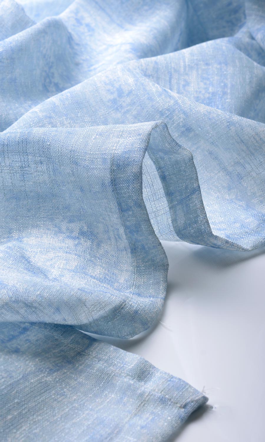 Sheer Window Curtains (Blue) Extra Long Short Wide
