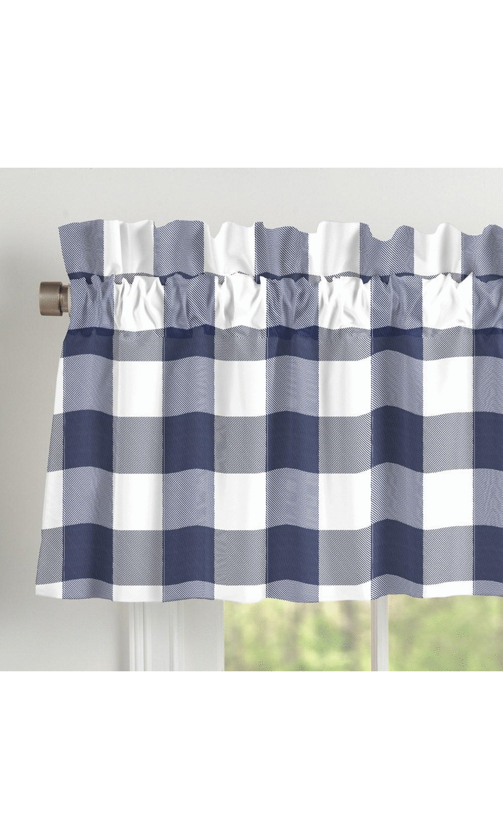 Rod pocket valance with header frill