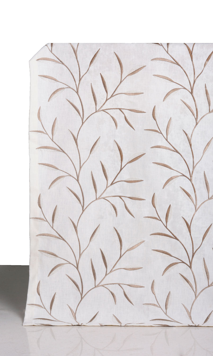 Floral Embroidery Window Curtains for Living, Bedroom, Kitchen, Bathroom (Cream)