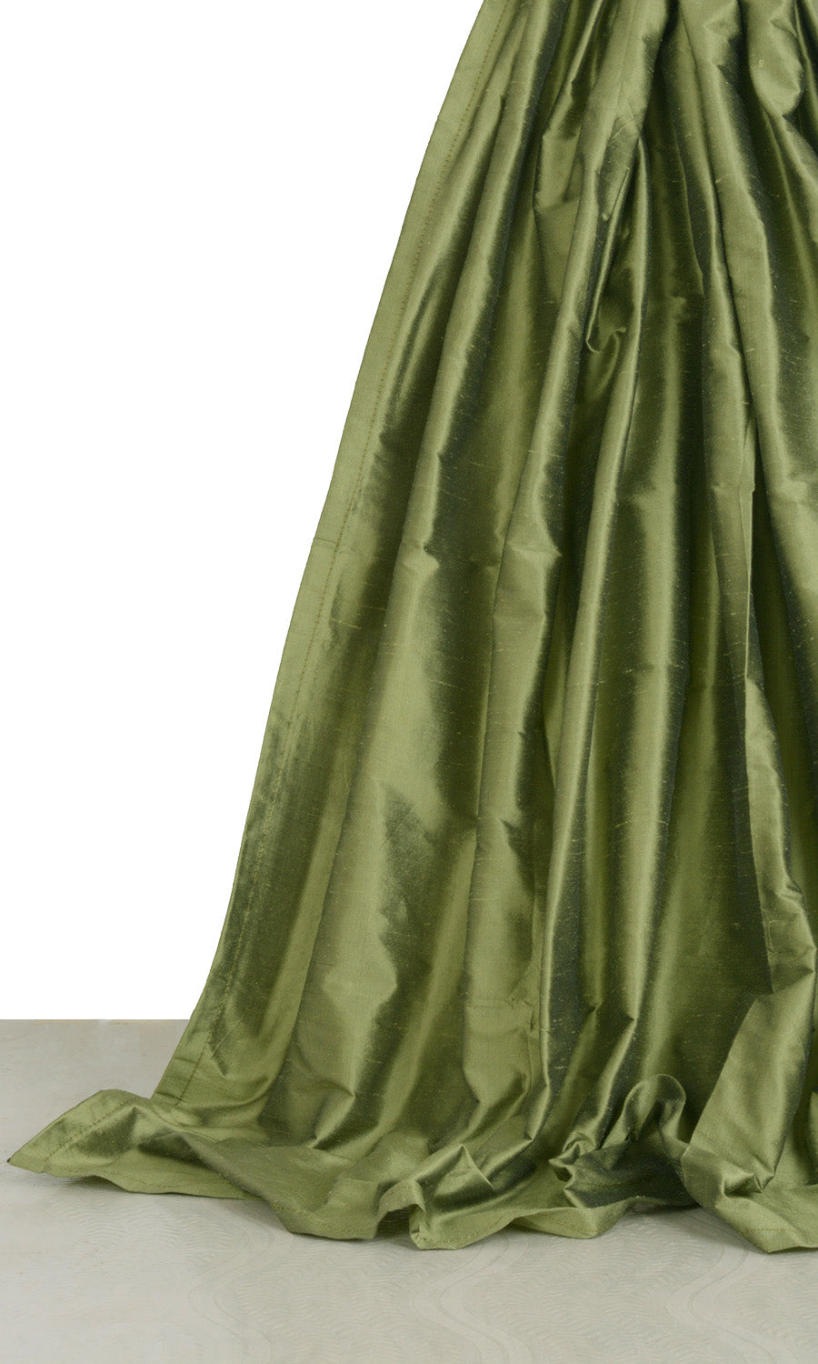 Shantung Silk Drapes for Living, Bedroom, Kitchen, Bathroom (Olive Green)