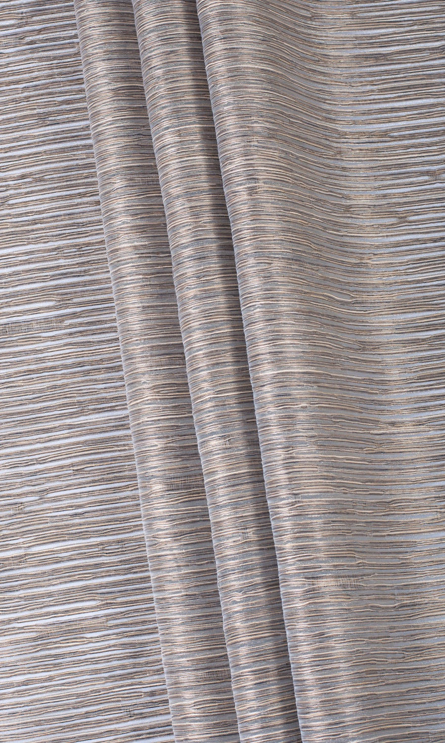 Striped Sheer Curtains / Drapes / Window Drapery Panels (Mocha Brown)