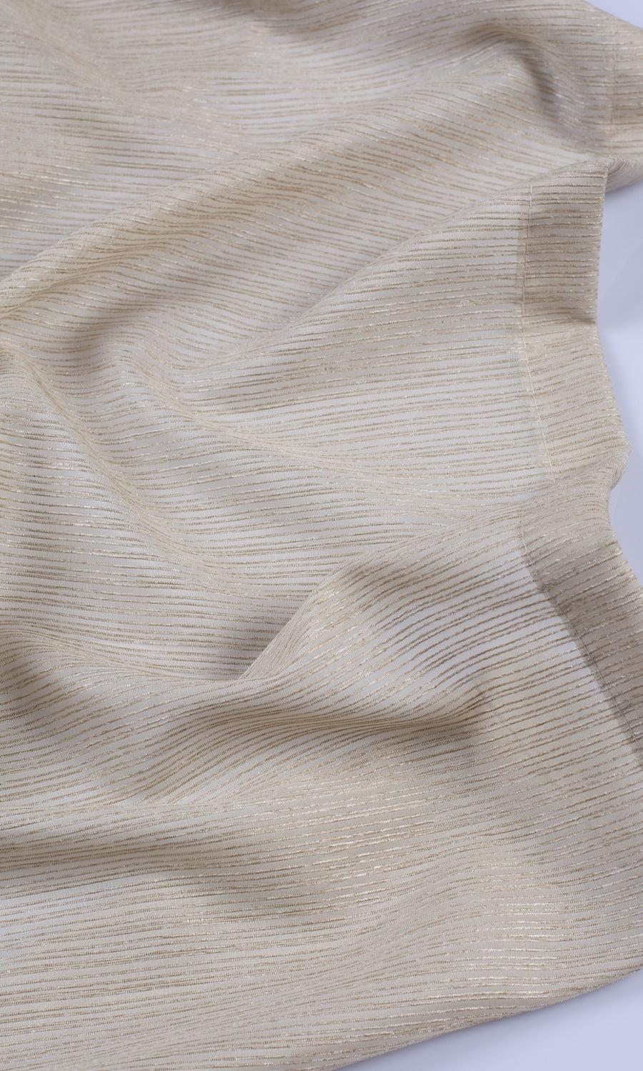 Striped Sheer Custom Curtains (Sand Beige)