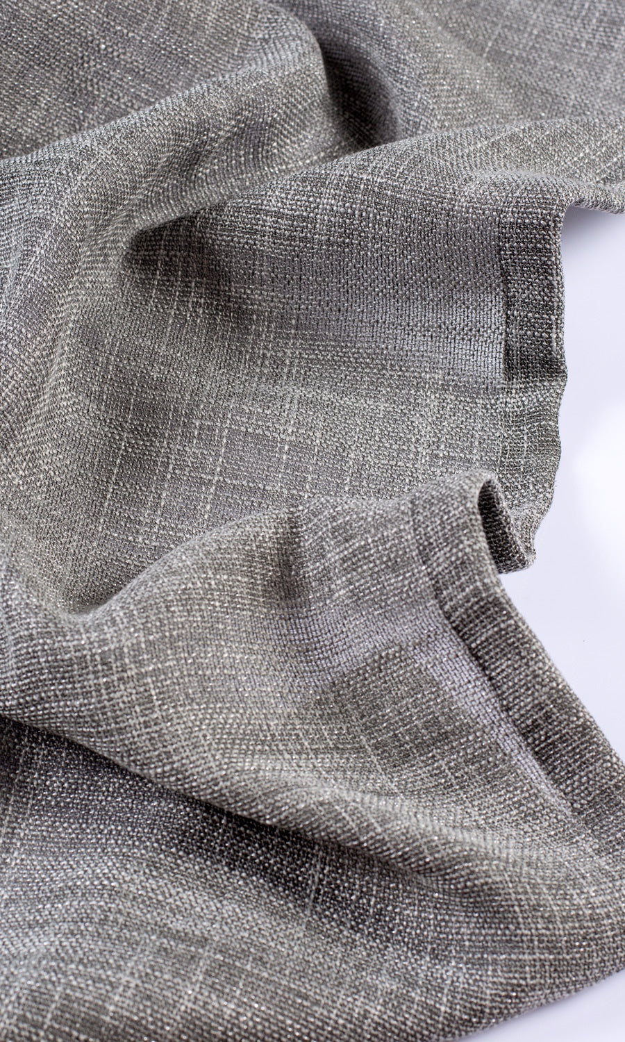 Textured Sheer Pinch Pleat, Rod Pocket, Eyelet Curtains (Stone Gray)