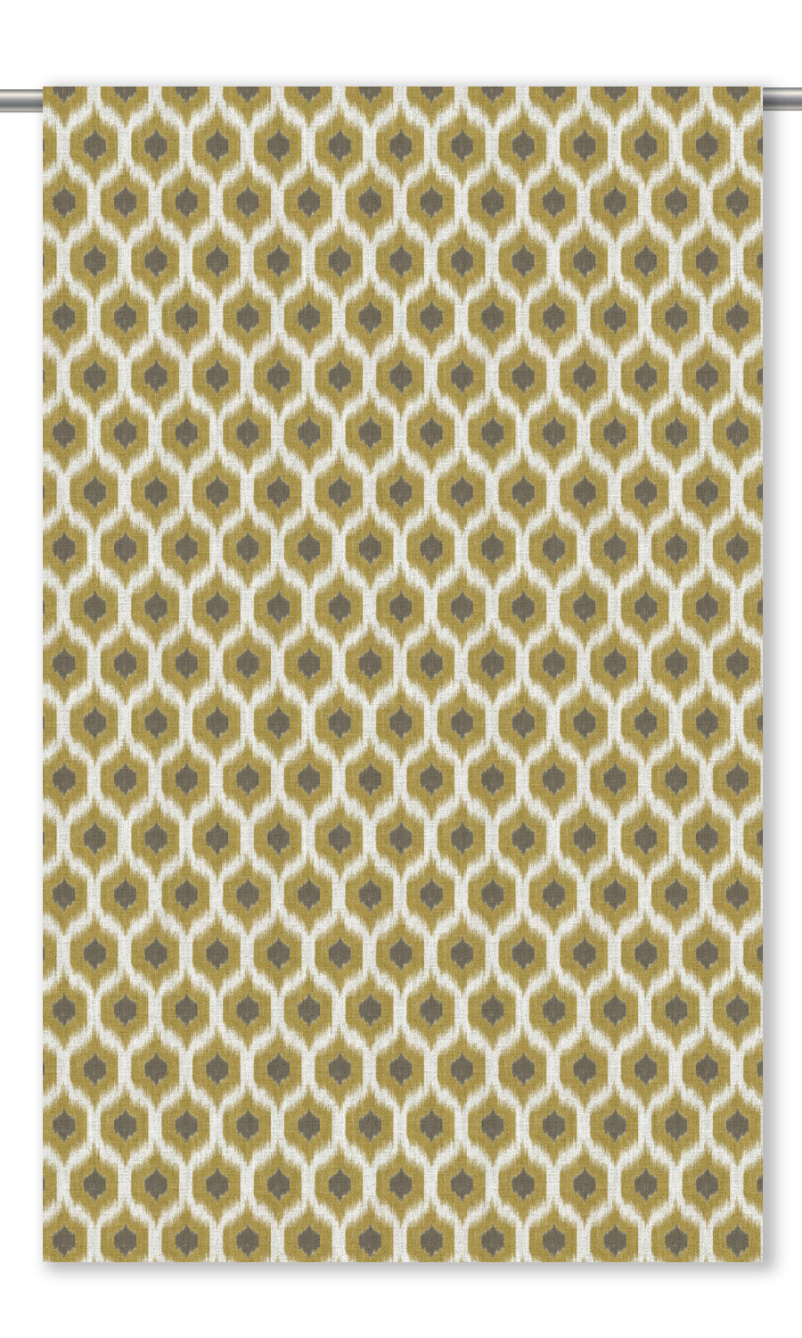 Ikat Honeycomb Patterned Shades (Apple Green/ Taupe Gray)