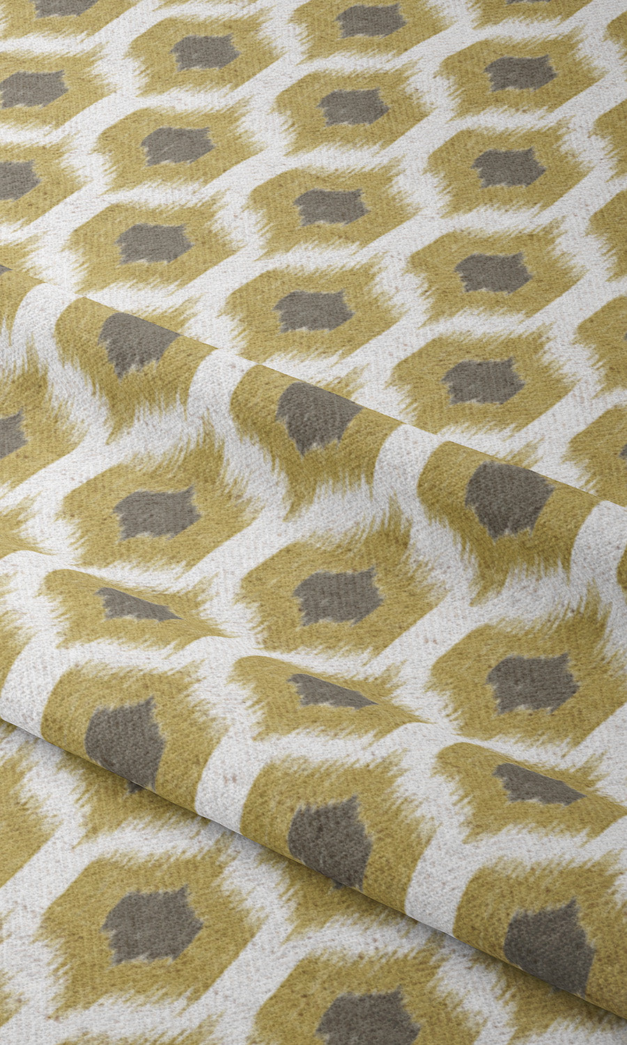 Ikat Honeycomb Patterned Shades (Apple Green/ Taupe Gray) Extra Long Short Wide
