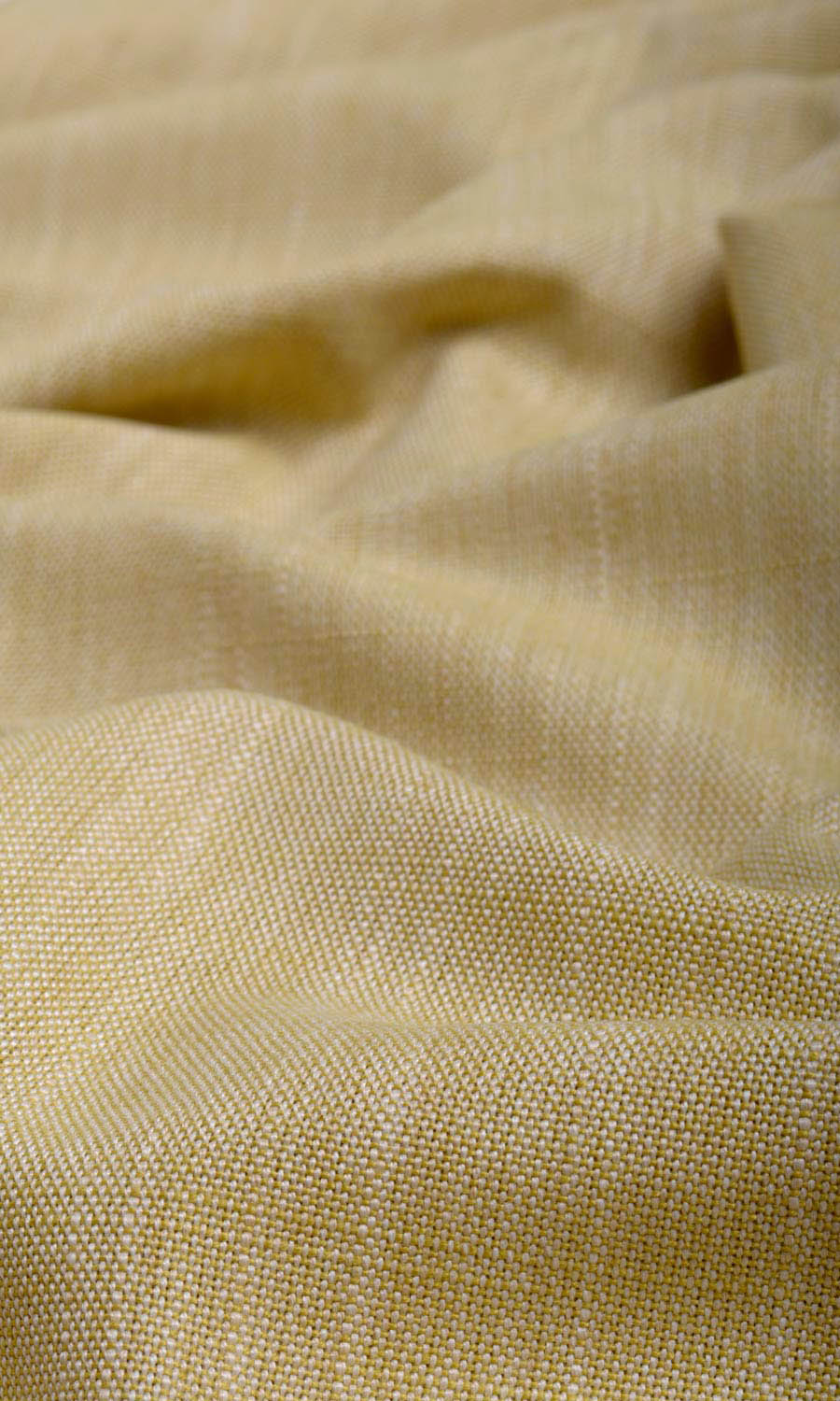 Plain Linen Texture Custom Curtains (Ochre Yellow)